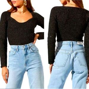 ASTR wide neck shimmer sweater size XL